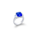 Platinum Sapphire Diamond Ring-Platinum Sapphire Diamond Ring - 2347-034
