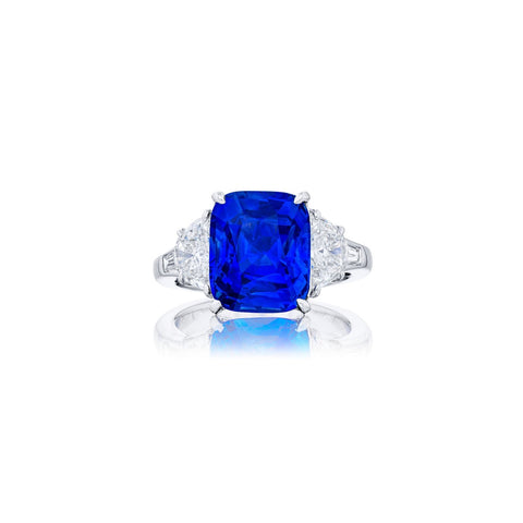 Platinum Sapphire Diamond Ring - 2347-034