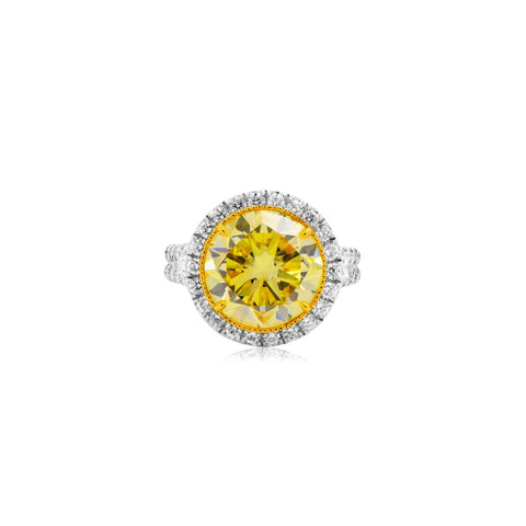 Platinum Yellow Diamond Ring-Platinum Yellow Diamond Ring - DRNOV01250