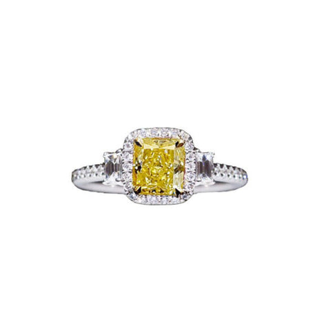 Platinum Yellow Diamond Ring-Platinum Yellow Diamond Ring - DRNOV01278