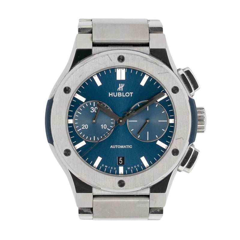 Hublot classic fusion blue clearance chronograph titanium