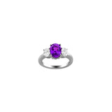 Purple Sapphire Diamond Ring-Purple Sapphire Diamond Ring - 28319-VS