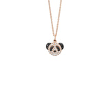 Qeelin Bo Bo Necklace - Petite Bo Bo necklace in 18K rose gold with white and black diamonds.