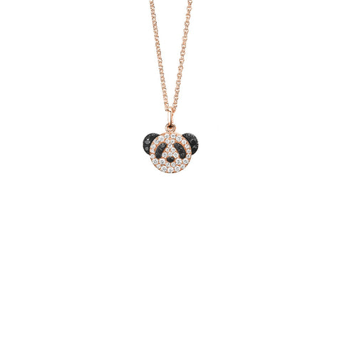 Qeelin Bo Bo Necklace-Qeelin Bo Bo Necklace - Petite Bo Bo necklace in 18K rose gold with white and black diamonds.