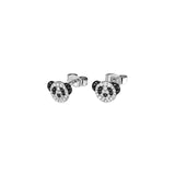 Qeelin Bo Bo Petite Bo Bo Ear Studs - Bo Bo stud earrings in 18 karat white gold with pavé white and black diamonds.