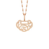 Qeelin Medium Yu Yi Pendant-Qeelin Medium Yu Yi Pendant - Medium Yu Yi pendant in 18K rose gold with diamonds