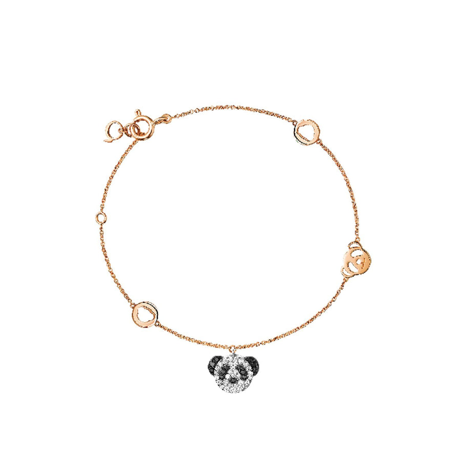 Qeelin Petite Bobo Bracelet - BBF-BR0004A-RGDBD - Petite Bo Bo bracelet in 18K rose gold with diamonds and black diamonds