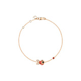 Qeelin Petite Qin Qin Bracelet-Qeelin Petite Qin Qin Bracelet - Petite Qin Qin bracelet in 18K rose gold with diamonds, ruby and red agate