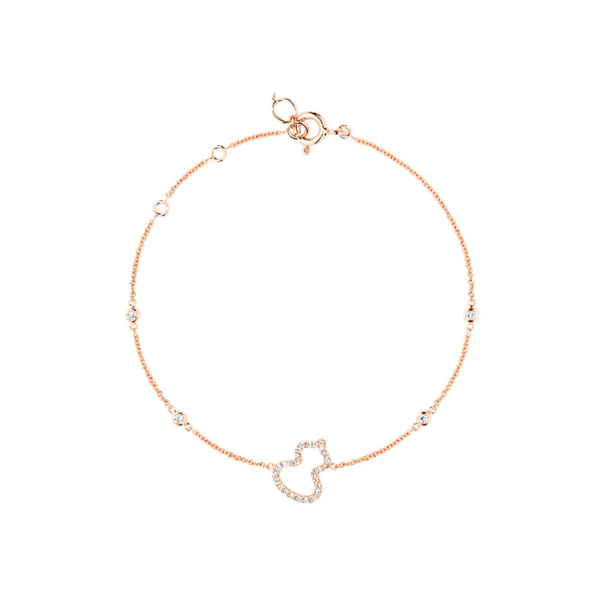 Qeelin Petite Wulu Bracelet - Petite Wulu bracelet in 18K rose gold with diamonds