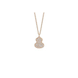 Qeelin Petite Wulu Necklace - WU-NL0018B-RGD - Qeelin Petite Wulu Necklace in 18 karat rose gold with pavé diamonds on chain.