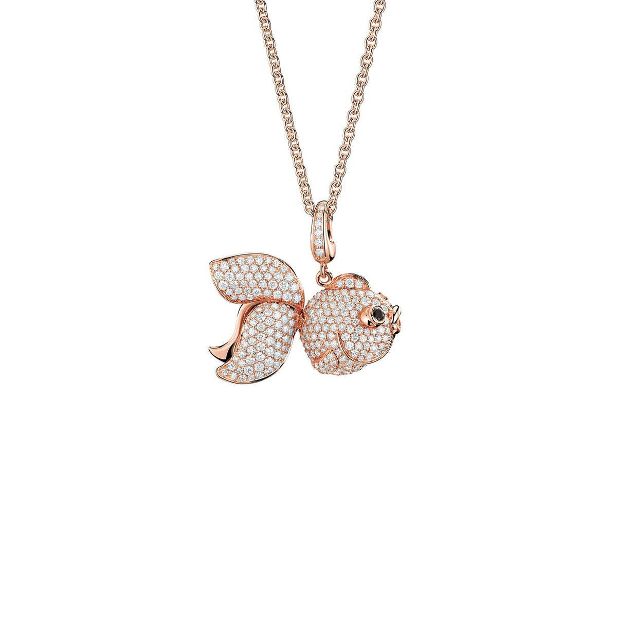 Qeelin Qin Qin Medium Pendant - 18 karat rose gold with pavé diamonds qin qin pendant.