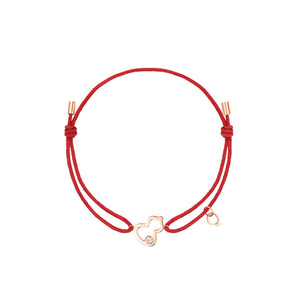 Qeelin Wulu Bracelet on Red Cord-Qeelin Wulu Bracelet on Red Cord - WU-040-XQRCBL-RGD