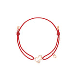 Qeelin Wulu Bracelet on Red Cord - WU-040-XQRCBL-RGD