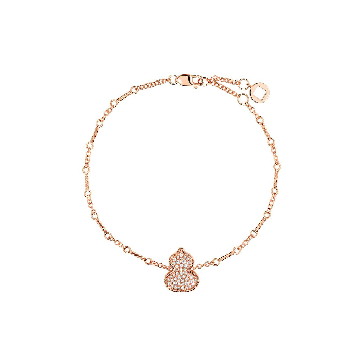 18 karat rose gold bracelet with diamond wulu.