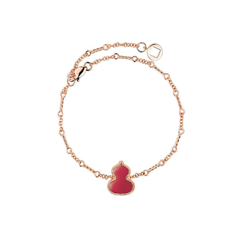 Qeelin Wulu Bracelet - 18 karat rose gold with red agate wulu on bracelet.