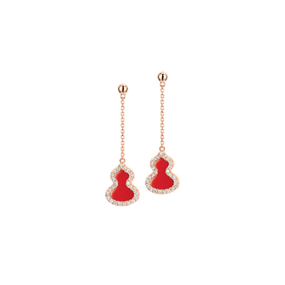 Qeelin Wulu Dangling Earrings - WU-ER0003D-RGDRA