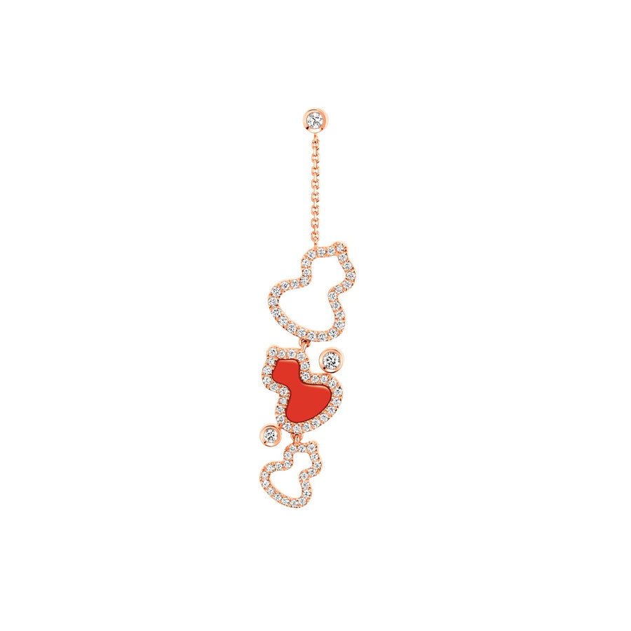 Qeelin Wulu Diamond and Red Agate Drop Earring - WWE40ABRGRA