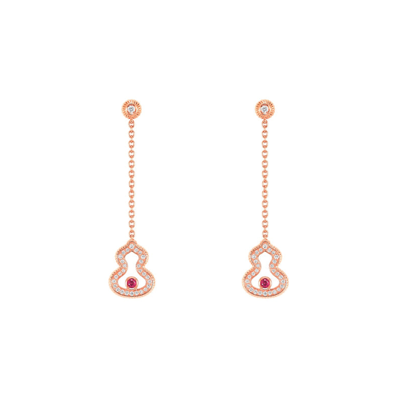 Qeelin Wulu Diamond and Ruby Drop Earrings-Qeelin Wulu Diamond and Ruby Drop Earrings - WLE40AZRGRU