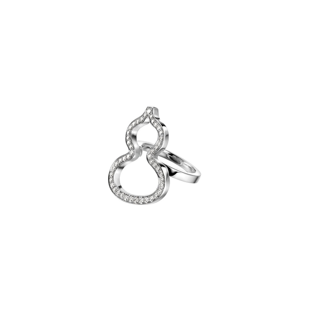Qeelin Wulu Medium Ring - 18 karat white gold diamond wulu ring.