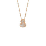 Qeelin Wulu Necklace-Qeelin Wulu Necklace - 18 karat rose gold with pavé diamond wulu pendant on chain.