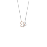 Qeelin Wulu Necklace - 18 karat white gold and rose gold double wulu pendant on chain.
