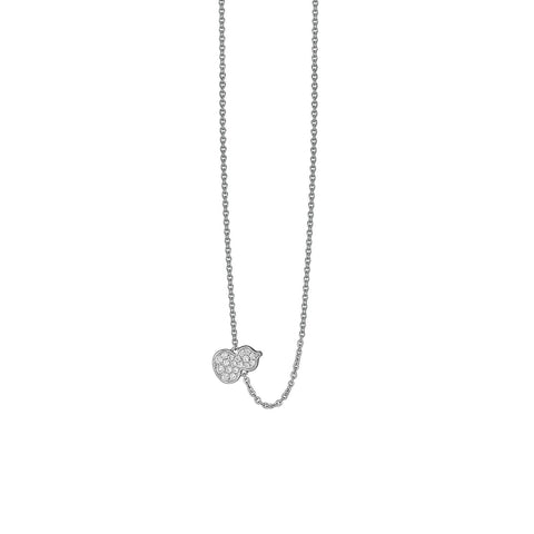 Qeelin Wulu Petite Necklace-Qeelin Wulu Petite Necklace - 18 karat white gold with pavé wulu pendant on chain.