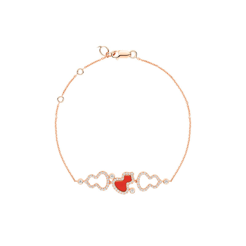 Qeelin Wulu Red Agate and Diamond Bracelet-Qeelin Wulu Red Agate and Diamond Bracelet - WWB40ABRGRA