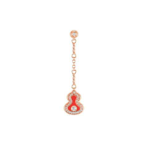 Qeelin Wulu Red Agate & Diamond Drop Earring - WLE40AKRGRA
