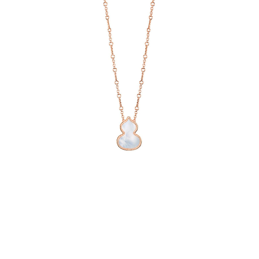 Qeelin Wulu Small Necklace - 18 karat rose gold mother-of-pearl wulu pendant on chain.