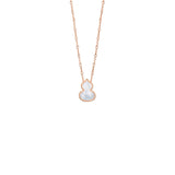 Qeelin Wulu Small Necklace - 18 karat rose gold mother-of-pearl wulu pendant on chain.