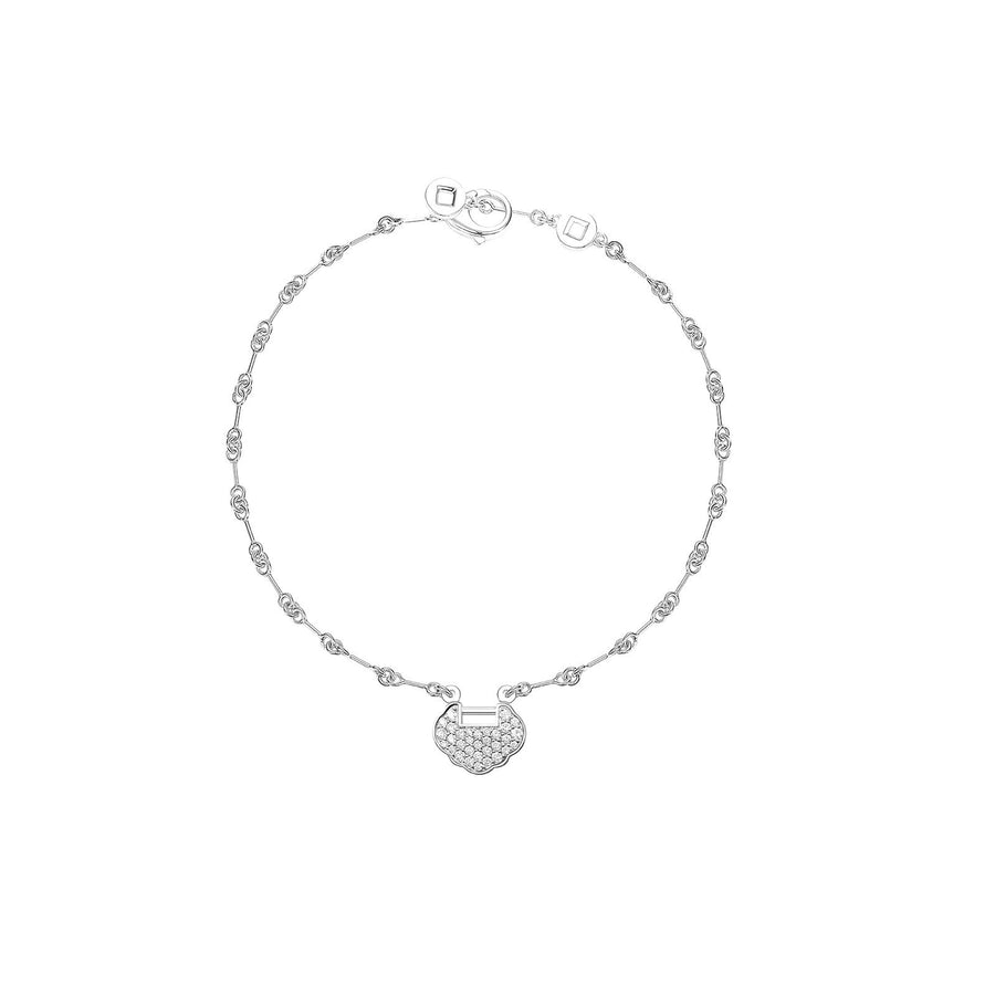 Qeelin Yu Yi Petite Bracelet - 18 karat white gold pavé diamond yu yi bracelet.