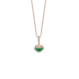 Qeelin Yu Yi Petite Jade Necklace-Qeelin Yu Yi Petite Jade Necklace - Petite Yu Yi Necklace in 18K Rose Gold with Diamonds and Jade.