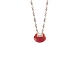 Qeelin Yu Yi Small Necklace - 18 karat rose gold red agate and diamonds yu yi pendant with necklace.