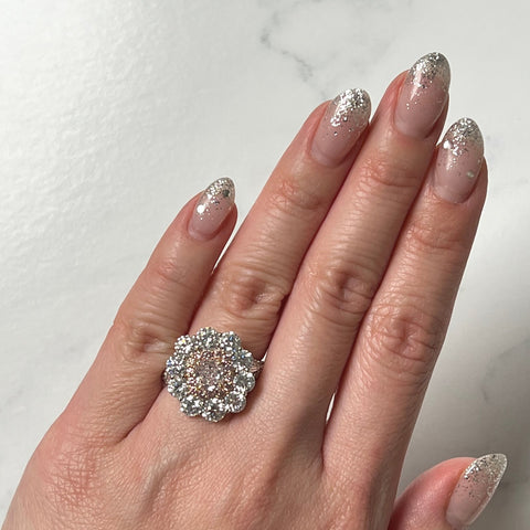 Radiant-cut Fancy Pink Diamond Engagement Ring - DRDMR06415