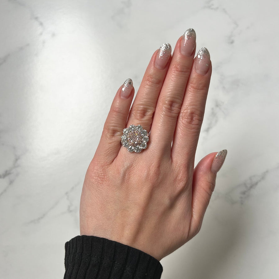 Radiant-cut Fancy Pink Diamond Engagement Ring - DRDMR06415