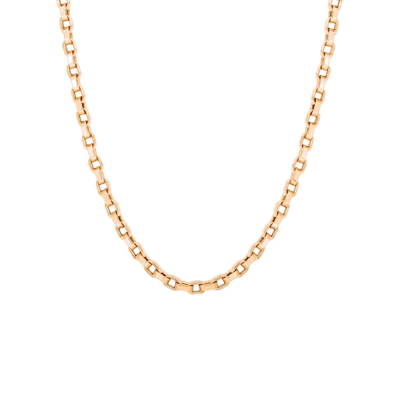 Roberto Coin 18K Rose Designer Gold Square Link Chain-Roberto Coin 18K Rose Designer Gold Square Link Chain - 5310166AX220