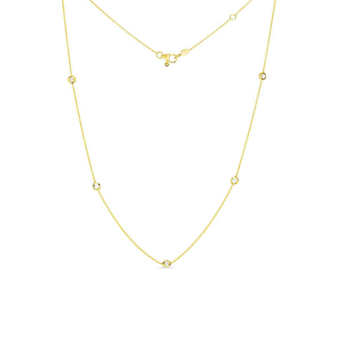 Roberto Coin 5 Diamond Station Necklace-Roberto Coin 5 Diamond Station Necklace -