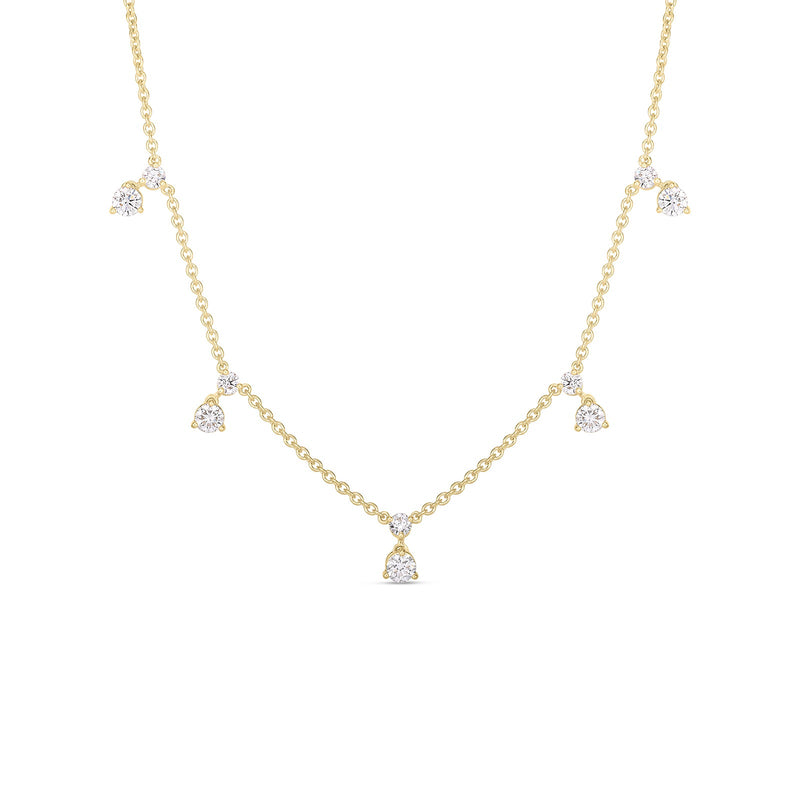 Roberto Coin 5 Station Diamond Necklace-Roberto Coin 5 Station Diamond Necklace - 111460AYCHX5