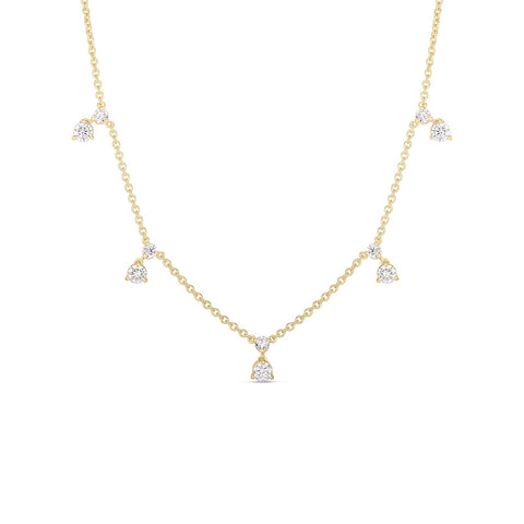 Roberto Coin 5 Station Diamond Necklace-Roberto Coin 5 Station Diamond Necklace - 111460AYCHX5