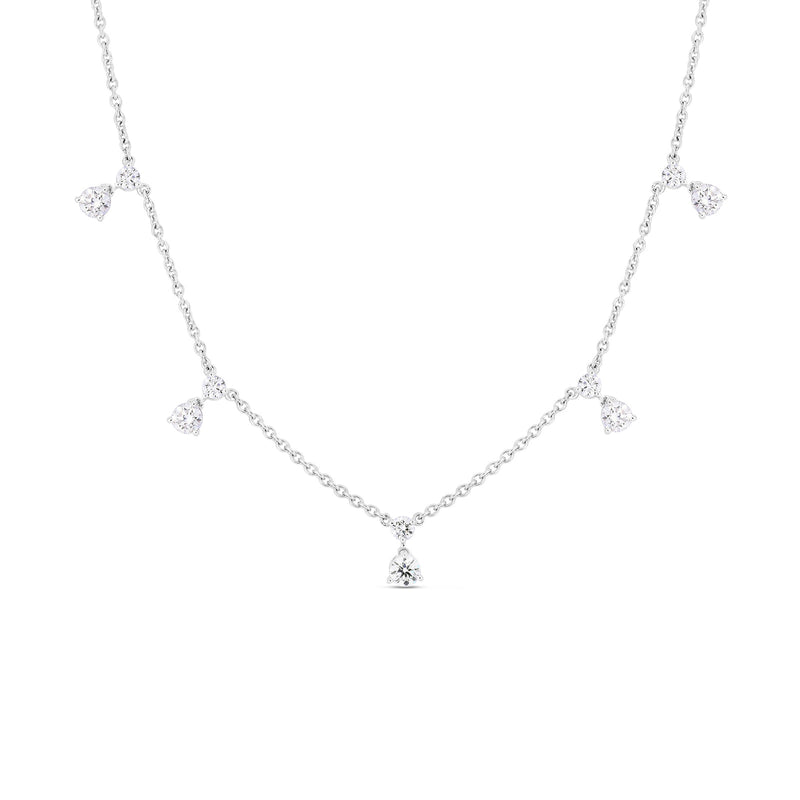 Roberto Coin 7 Station Diamond Necklace-Roberto Coin 7 Station Diamond Necklace - 111460AWCHX0