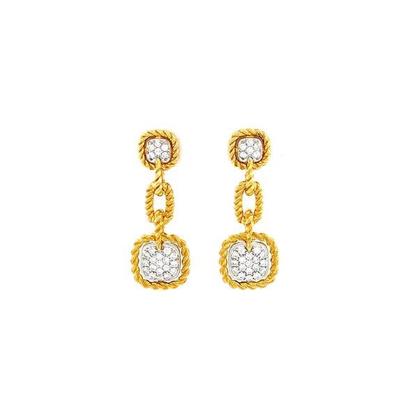 Roberto Coin Barocco Diamond Station Earrings-Roberto Coin Barocco Diamond Station Earrings -