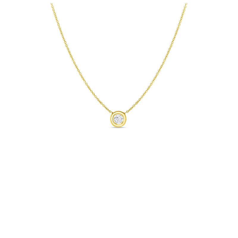 Roberto Coin Diamonds by the Inch Single Bezel Necklace-Roberto Coin Bezel Set Diamond Necklace -