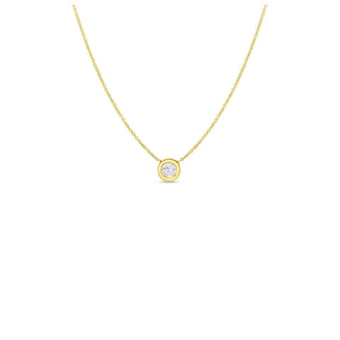 Roberto Coin Diamonds by the Inch Single Bezel Necklace-Roberto Coin Bezel Set Diamond Necklace -