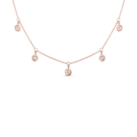 Roberto Coin Diamonds by the Inch Dangling Five Station Necklace-Roberto Coin Bezel Set Diamond Necklace -
