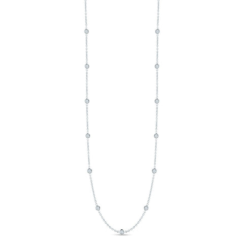 Roberto Coin Bezel Set Diamond Station Necklace-Roberto Coin Bezel Set Diamond Station Necklace -