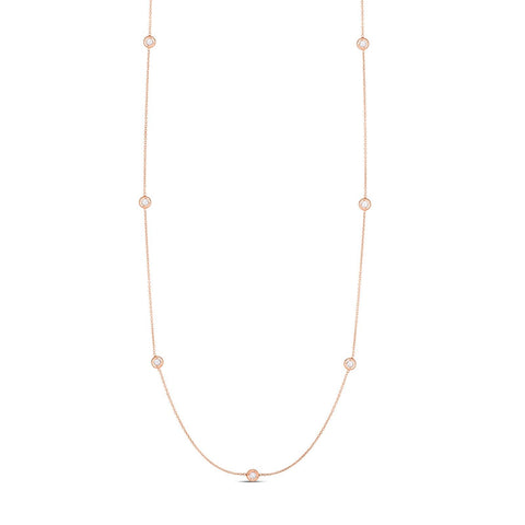 Roberto Coin Bezel Set Diamond Station Necklace-Roberto Coin Bezel Set Diamond Station Necklace -