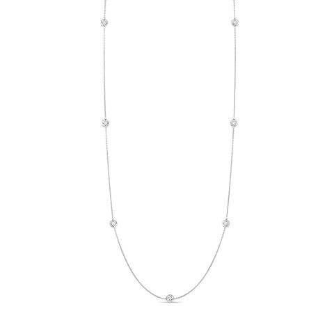 Roberto Coin Bezel Set Diamond Station Necklace-Roberto Coin Bezel Set Diamond Station Necklace -