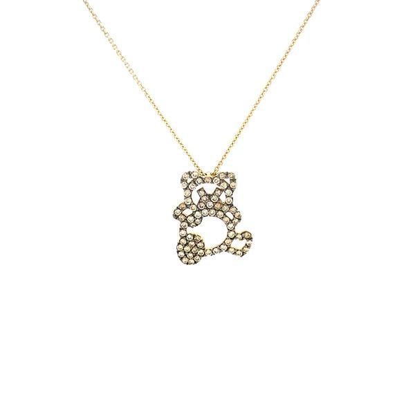 Roberto Coin Brown Diamond Bear Necklace-Roberto Coin Brown Diamond Bear Necklace -