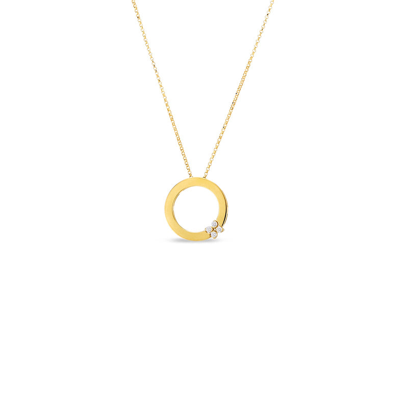 Roberto Coin Love in Verona Circle of Life Flower Necklace-Roberto Coin Circle of Life Flower Necklace - 8883002AXCHX