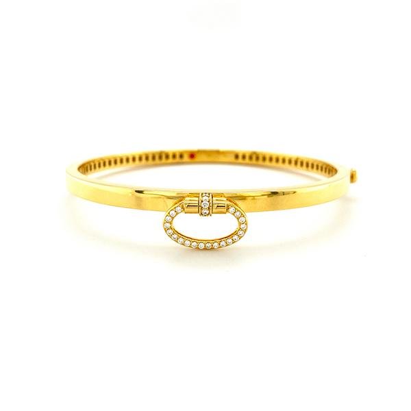 Roberto Coin 18k Yellow Gold Diamond Extra Large Bangle Bracelet